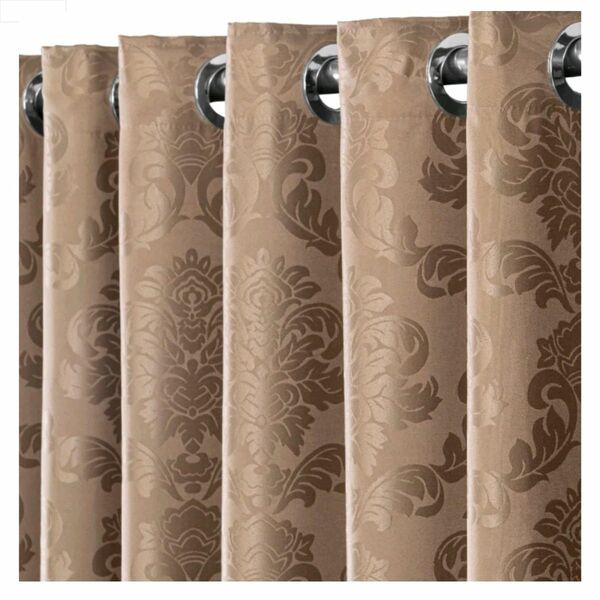 Cortina Jacquard 3,00x2,50 Para Varão Simples Avelã