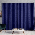 Cortina Jacquard  5,00x2,30 Para Trilho Suíço Azul Marinho