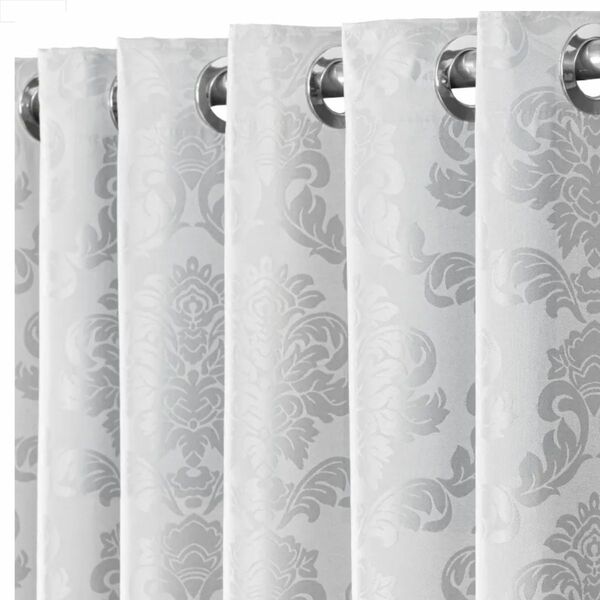 Cortina Jacquard  5,00x2,70 Para Varão Simples Branco