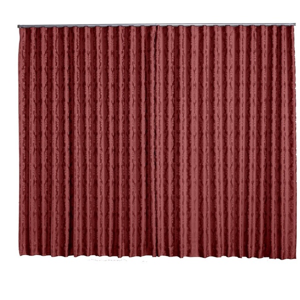 Cortina Jacquard  6,00x2,70 Para Trilho Suíço Vinho