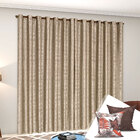 Cortina Jacquard De Sala Cáqui Avelã 3 Metros X 2,80 Metros I