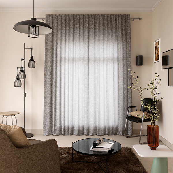 Cortina Jaxon Poliéster Cinza e Prata 2,80x2,0m 1 Folha Inspire