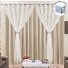 Cortina Jéssica 2 00m X 1 70m Tecido Microfibra Com Voal Excl