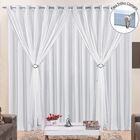 Cortina Jéssica 2 00m X 1 70m Tecido Microfibra Com Voal Excl