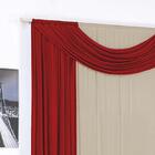 Cortina Jéssica Bando Franzido 3,00 X 2,80 Vermelho E Avelã