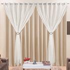 Cortina Jéssica Para Varão Microfibra E Voal 3,00 Metros X 2,