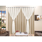 Cortina Jéssica Para Varão Microfibra E Voal 3,00 Metros X 2,