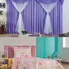 Cortina Jessica Quarto Menina E Colcha Matelada  - Lilás