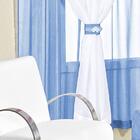 Cortina Juvenil 3m X 2,80m Azul De Varão Simples