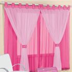 Cortina Juvenil Quarto Menina E Colcha Matelada Sara - Pink -