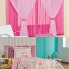 Cortina Juvenil Quarto Menina E Colcha Matelada Sara - Pink -