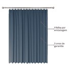 Cortina Kalpe Algodão Azul 2,80x2,0m 1 Folha Inspire
