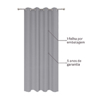 Cortina Kalpe Algodão Cinza e Prata 2,80x1,40m Inspire