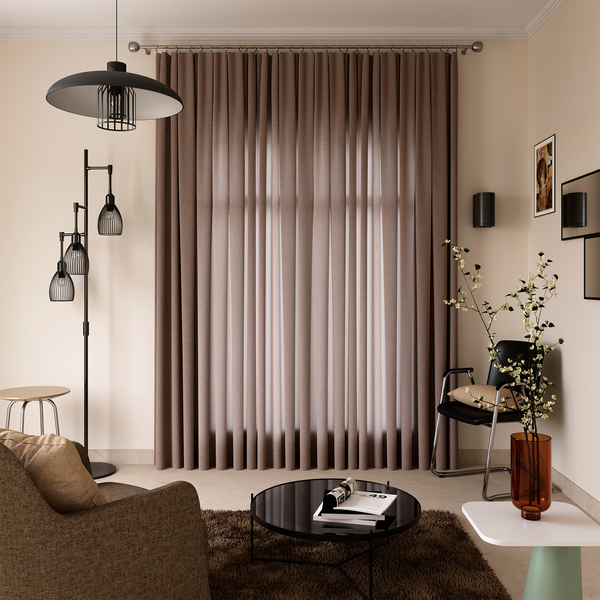 Cortina Kalpe Algodão Verde e Prata 2,80x2,0m 1 Folha Inspire