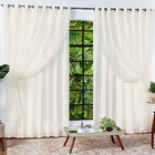 Cortina Kiara Palha C/ Voil 3 00m X 2 50m - Para Varão Simples