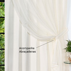 Cortina Kiara Palha C/ Voil 3 00m X 2 50m - Para Varão Simples