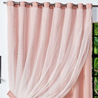 Cortina Kiara Rosê C/ Voil 3 00m X 2 50m - Para Varão Simples
