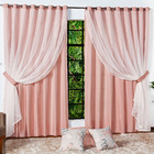 Cortina Kiara Rosê C/ Voil 3 00m X 2 50m - Para Varão Simples