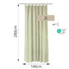 Cortina Klittery Poliéster e Linho Bege e Verde 2,80x1,40m Inspire