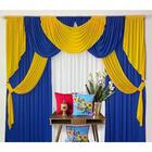 Cortina Larissa Varão Duplo Malha 3,00m X 2,60m - Azul Amarelo