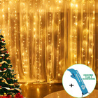 Cortina Led Fixa 500 Leds Branco Quente 110v + Chaveiro Cbrn1