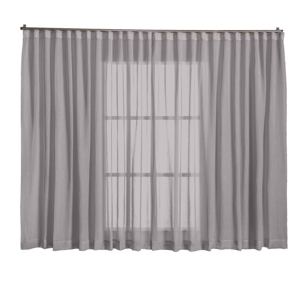 Cortina Linho Tecido 2,80x1,80 Para Trilho Suíço Cinza