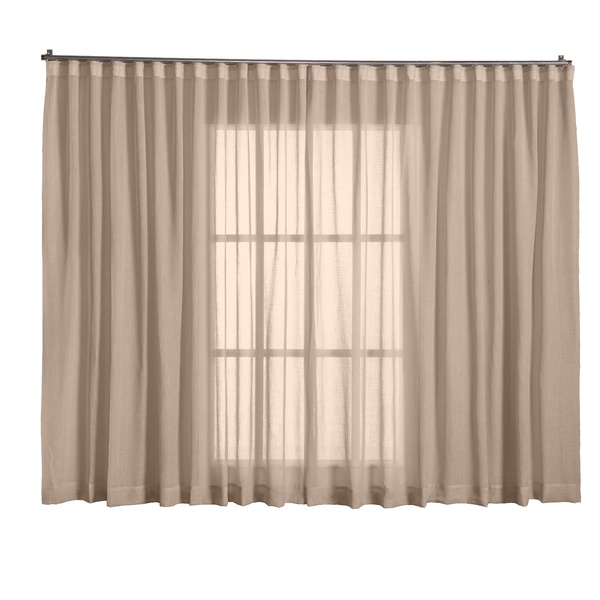 Cortina Linho Tecido 2,80x2,30 Para Trilho Suíço Avelã