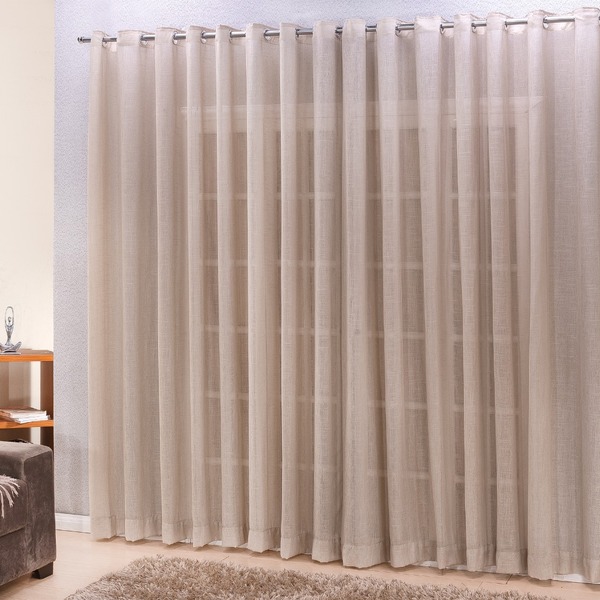 Cortina Linho Tecido 2,80x2,50 Para Varão Simples Avelã