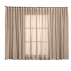 Cortina Linho Tecido 2,80x2,80 Para Trilho Suíço Avelã