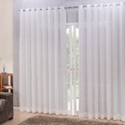 Cortina Linho Tecido 4,00x2,30 Para Varão Simples Palha