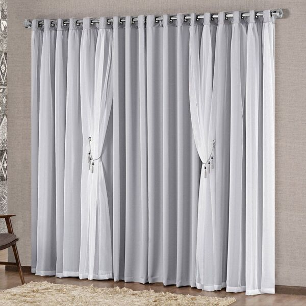 Cortina Mabelle 2 00m X 1 70m Semi Blackout Com Voal Premium