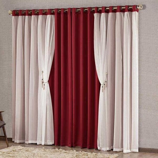 Cortina Mabelle Luxo Para Varão Tecido Semi Blackout E Voal 3