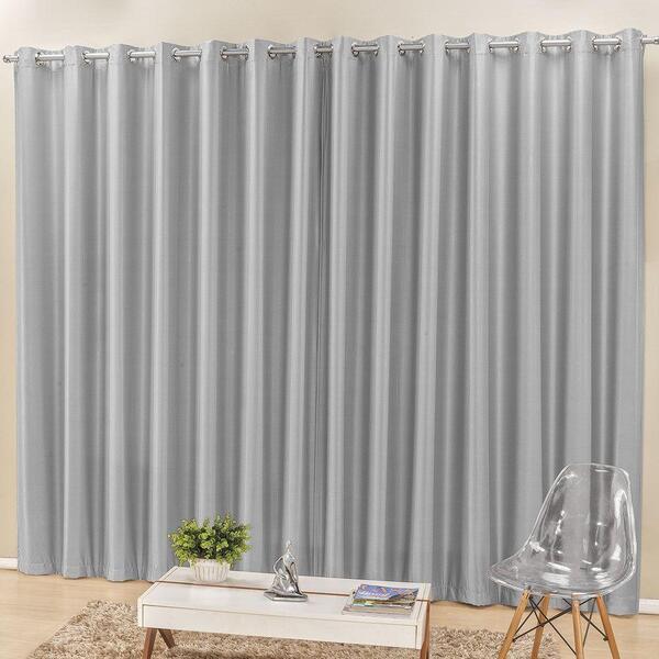 Cortina Madri Para Trilho Comum Tecido Semi Blackout 2,00m X