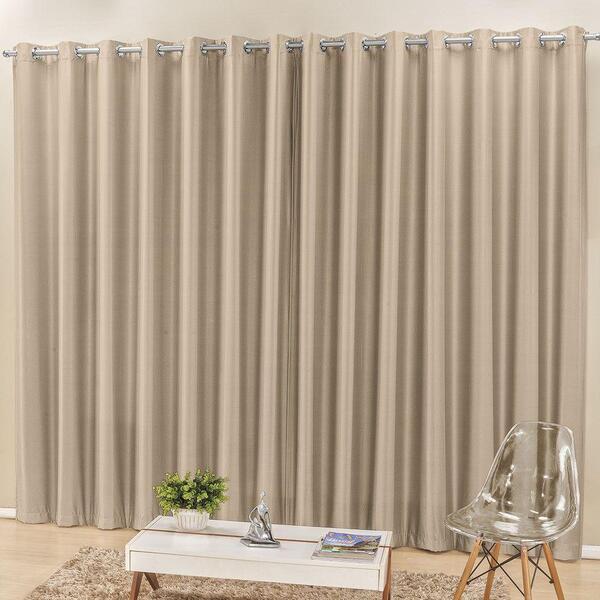 Cortina Madri Para Trilho Comum Tecido Semi Blackout 3,00m X