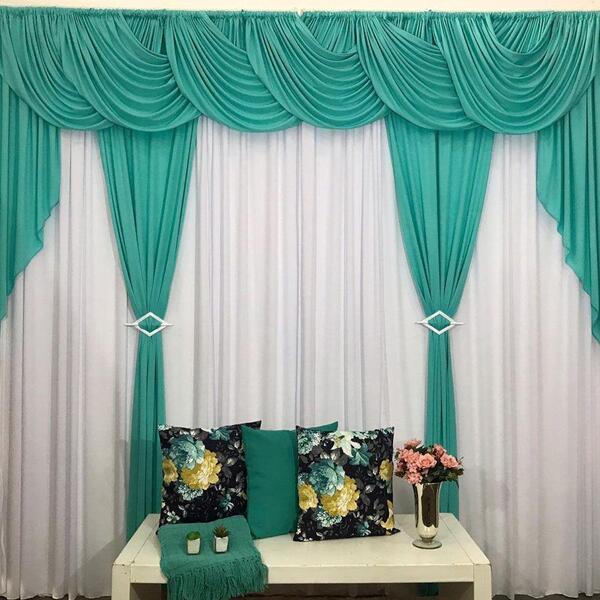 Cortina Mara Para Varão Duplo Malha Gel 3,00m X 2,60m - Verde