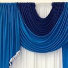 Cortina Mayara Varão Duplo Malha E Franja 3,00m X 2,60m - Azu