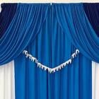 Cortina Mayara Varão Duplo Malha E Franja 3,00m X 2,60m - Azu