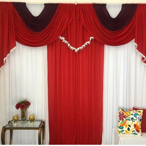 Cortina Mayara Varão Duplo Malha E Franja 3,00m X 2,60m - Ver