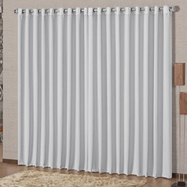Cortina Medyna 2 Mts Sala Quarto Blackout Para Varão - Gelo