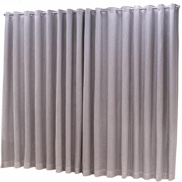 Cortina Microfibra Com Linho 2,80x1,80 Para Varão Duplo Cinza