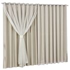 Cortina Microfibra Com Linho 2,80x2,50 Para Varão Duplo Avelã