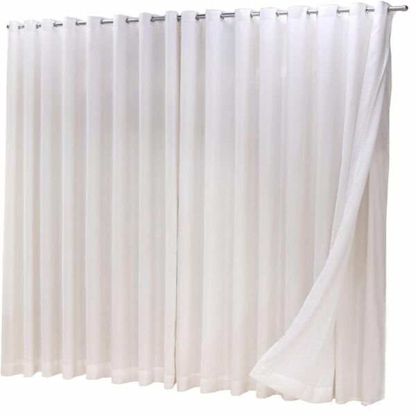 Cortina Microfibra Com Linho 2,80x2,80 Para Varão Duplo Palha