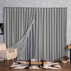 Cortina Microfibra Com Linho 3,00x2,50 Para Trilho Suíço Cinza