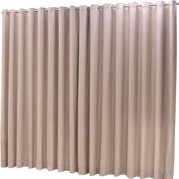 Cortina Microfibra Com Linho 4,00x2,50 Para Varão Duplo Avelã
