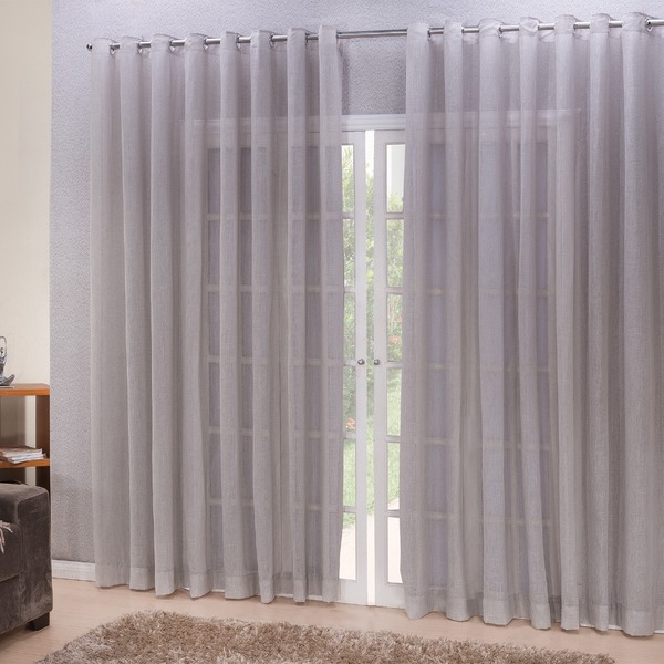 Cortina Microfibra Com Linho 5,00x2,30 Para Varão Simples Cin