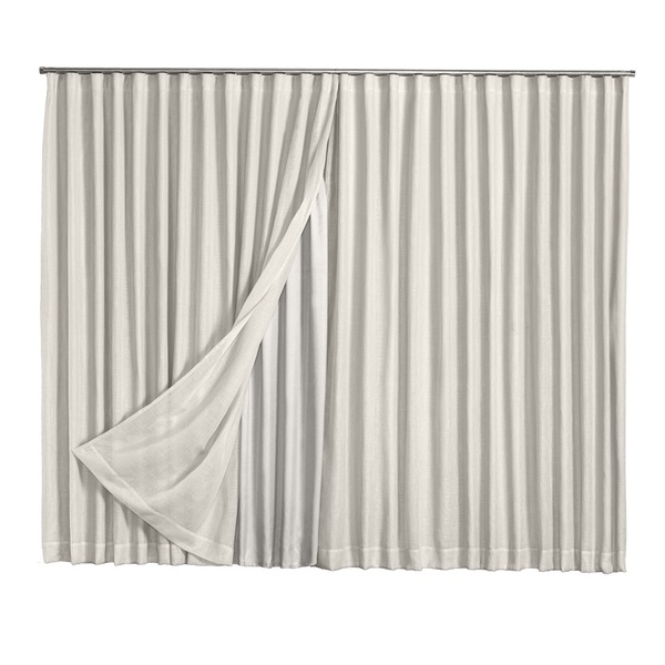 Cortina Microfibra Com Linho 5,00x2,50 Para Trilho Duplo Palha