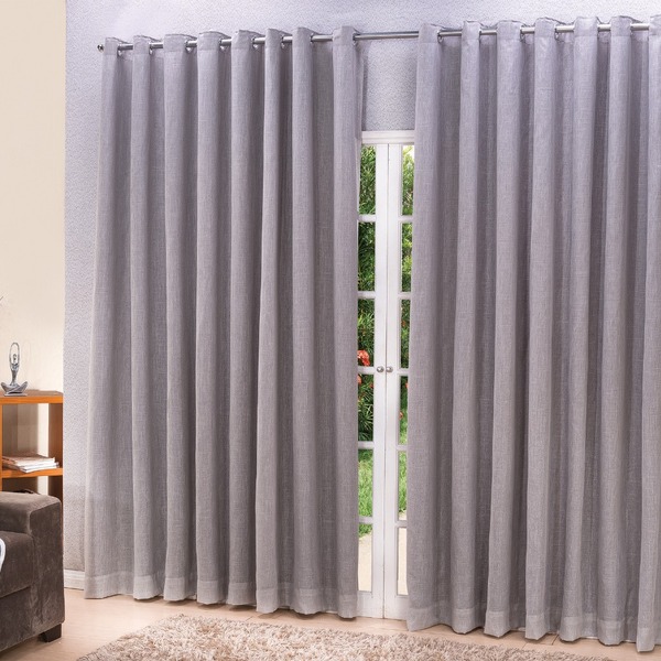 Cortina Microfibra Com Linho 5,00x2,50 Para Varão Simples Cin