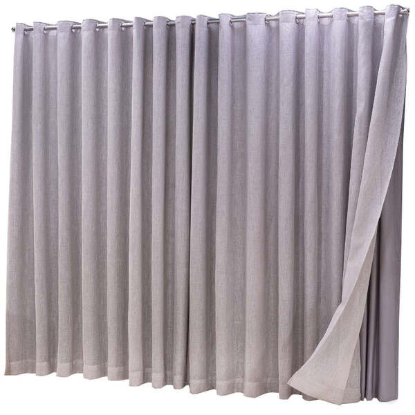 Cortina Microfibra Com Linho 6,00x2,30 Para Varão Simples Cin