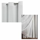 Cortina Microfibra Com Linho 6,00x2,50 Para Varão Duplo Branco