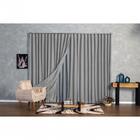 Cortina Microfibra Com Linho 6,00x2,80 Para Trilho Suíço Cinza